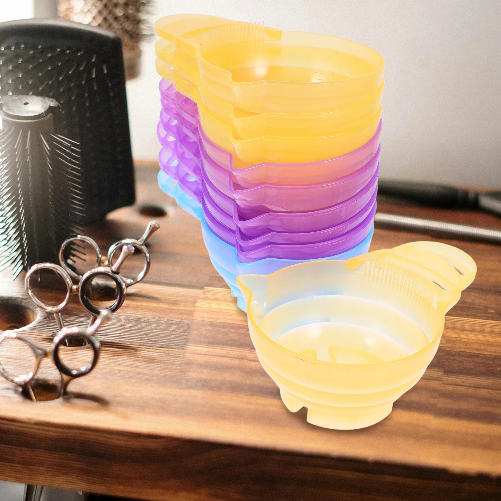 10 قطع من وعاء ألوان الشعر غير القابل للكسر، تصميم قابل للتكديس لصالونات التجميل ووعاء صبغ الشعر المريح بنفسك