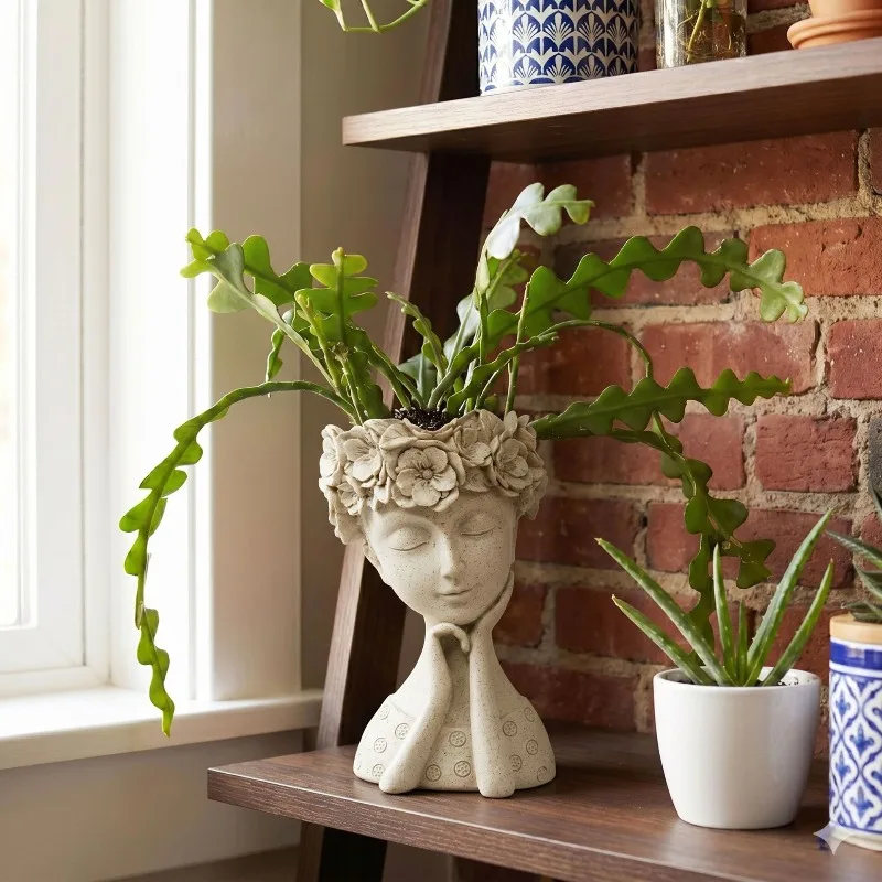 resin-wreath-girl-flower-pot-ornaments-outdoor-living-room-courtyard-portrait-flower-arrangement-container-garden-decoration