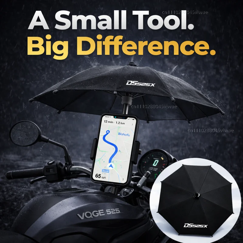 

For VOGE 525 Motorcycle Phone Umbrella Holder Waterproof Sunshade Anti Glare Rainproof Handlebar GPS Mount