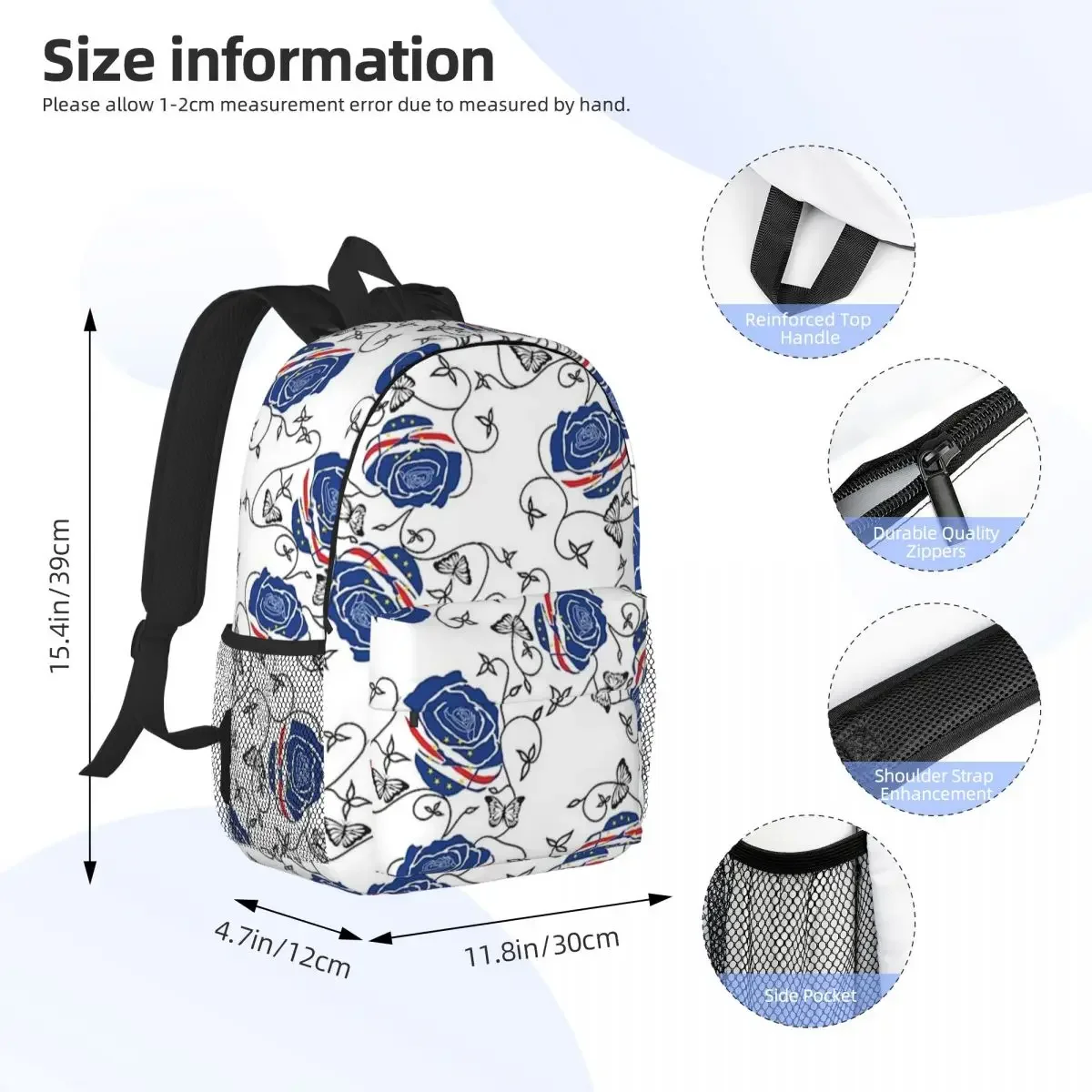 Cape Verdean Beauty Backpacks Teenager Bookbag Fashion Students School Bags Travel Rucksack Shoulder Bag Large Capacity