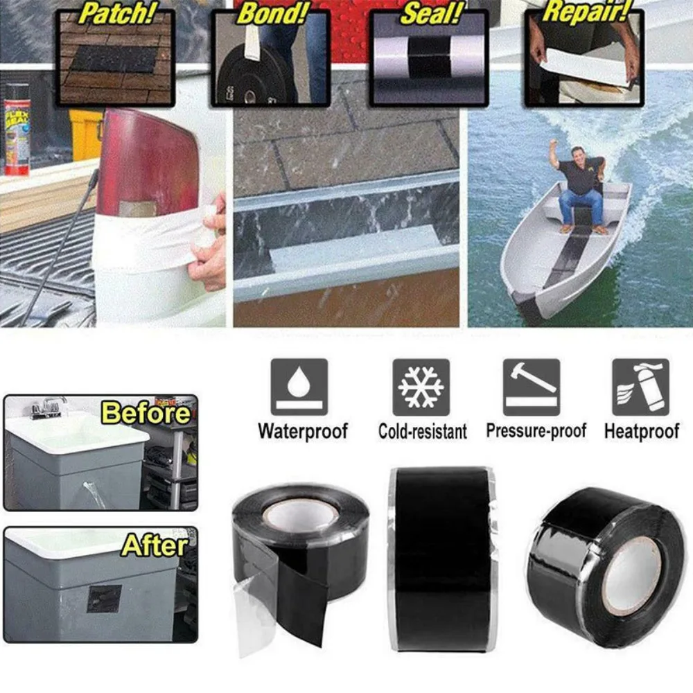 Super Strong Waterproof Water Pipe Repair Tapes Insulating Self Fusing Silicone Adhesive Sealing Tape Multifunction Stop Leaks