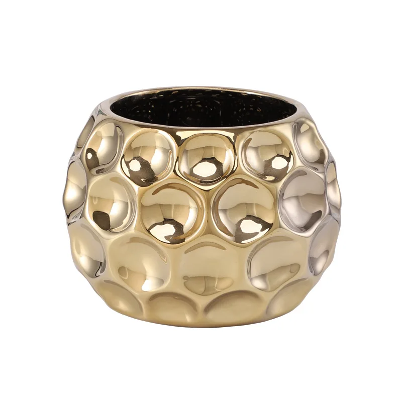 

High-end Vase Gold Phalaenopsis Flower Pot Copper Money Grass Succulent Flower Pot Home Furnishings