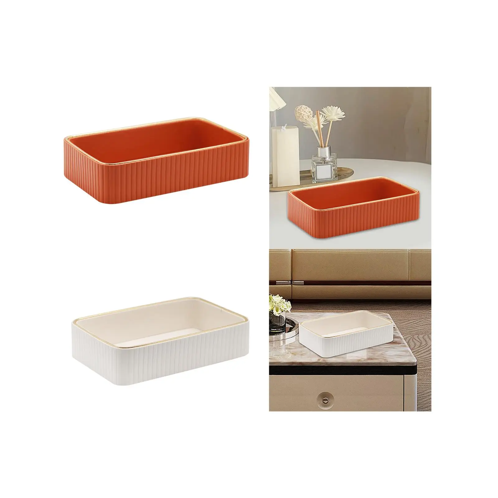 กล่องเก็บของออแกไนเซอร์จัดเก็บตั้งโต๊ะถาดใส่ Catchall อุปกรณ์สำนักงานสำหรับ