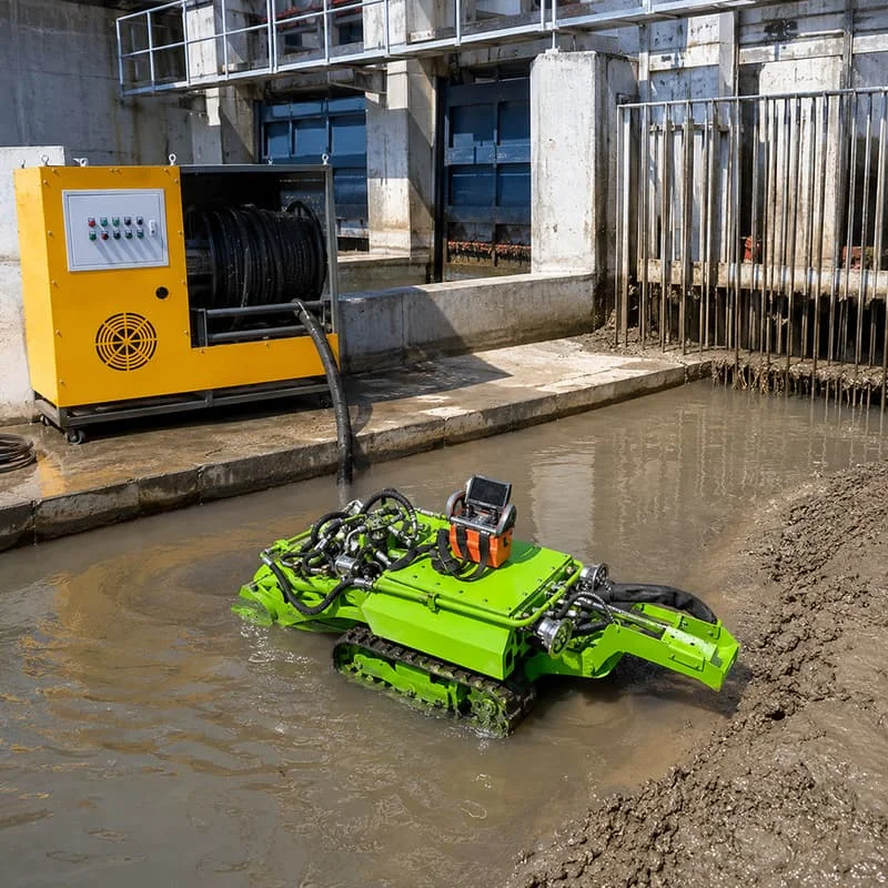 Desilting Robot Hydraulic Crawler Cleaning Equipment Remote Operated Customized Machine for Sewage Tank Maintenance