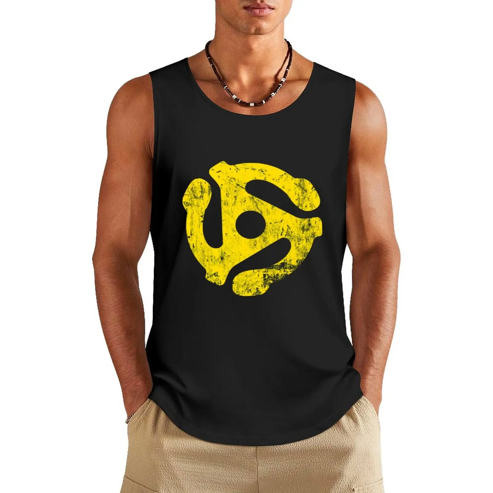 45 RPM Record adapter Tee Tank Top clothing men Men's gym clothing