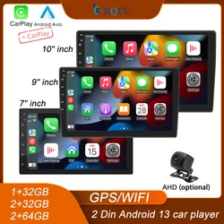 BQCC 4core 2 Din Car Radio Androidauto Carplay Android 11 4G GPS Car Audio 7