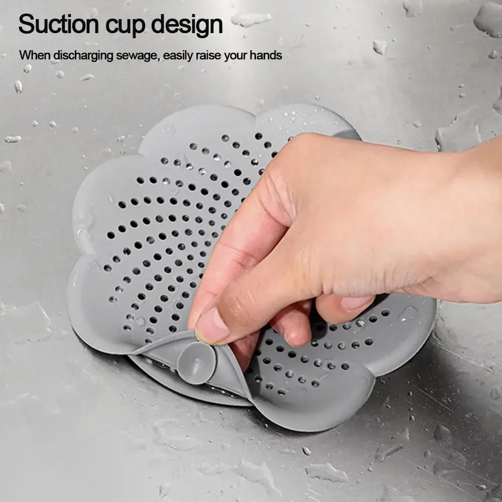 

Mesh Sink StrainerFlower Shaped Silicone Floor Drain CoverAnti CloggingHair CleaningWaste Kitchen Bathroom Accessories