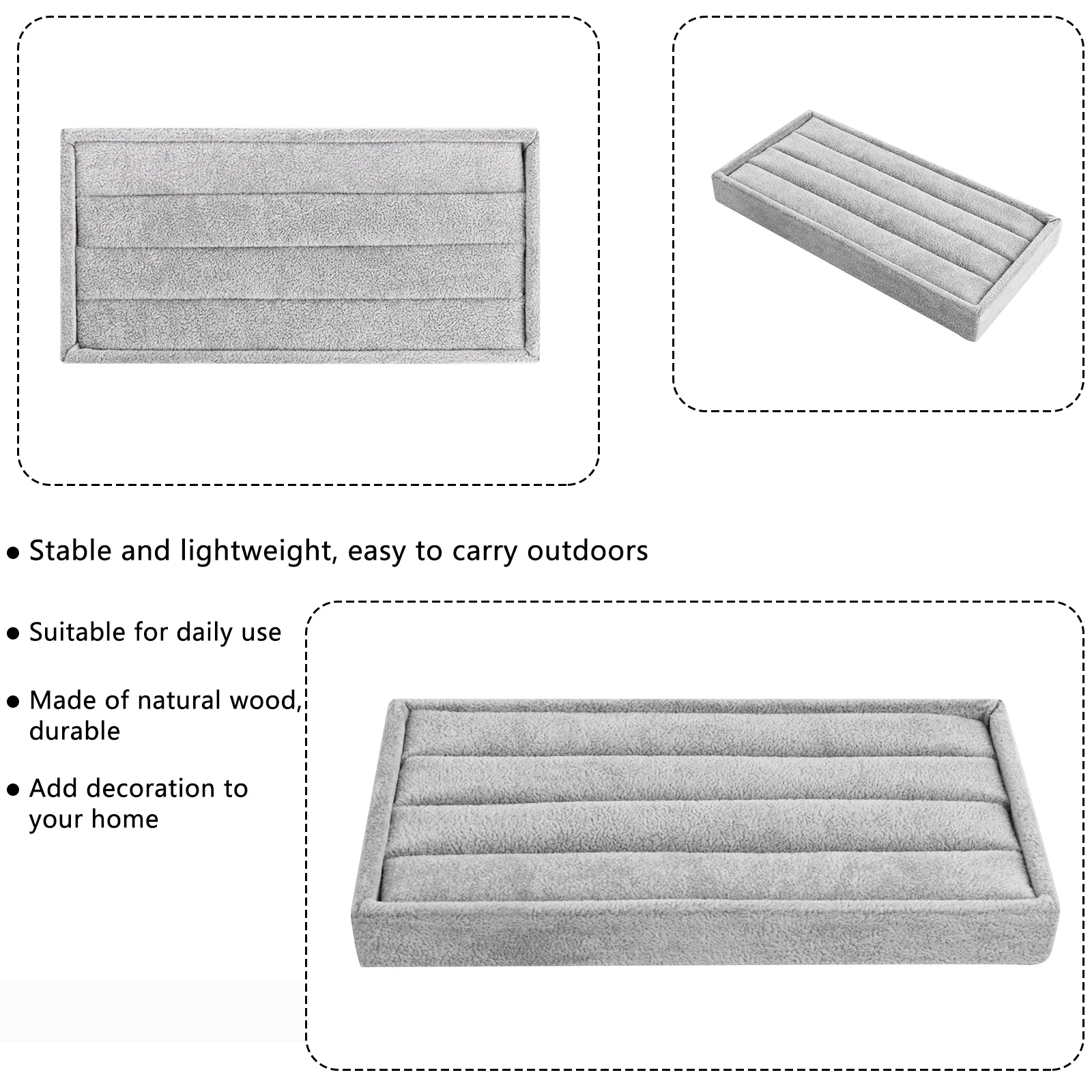 

Ring Display Premium Smooth Jewelry Storage Box For Desktop Organizer Square Storage Tray Jewelry Holder Sundries Tray