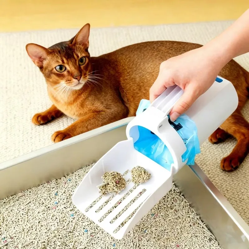 

Eco-Friendly PP Material Sifter Multi-Function Cat Litter with Scoop Poop Bag Kit Self-cleaning Pet Cat Litter Box with Filter
