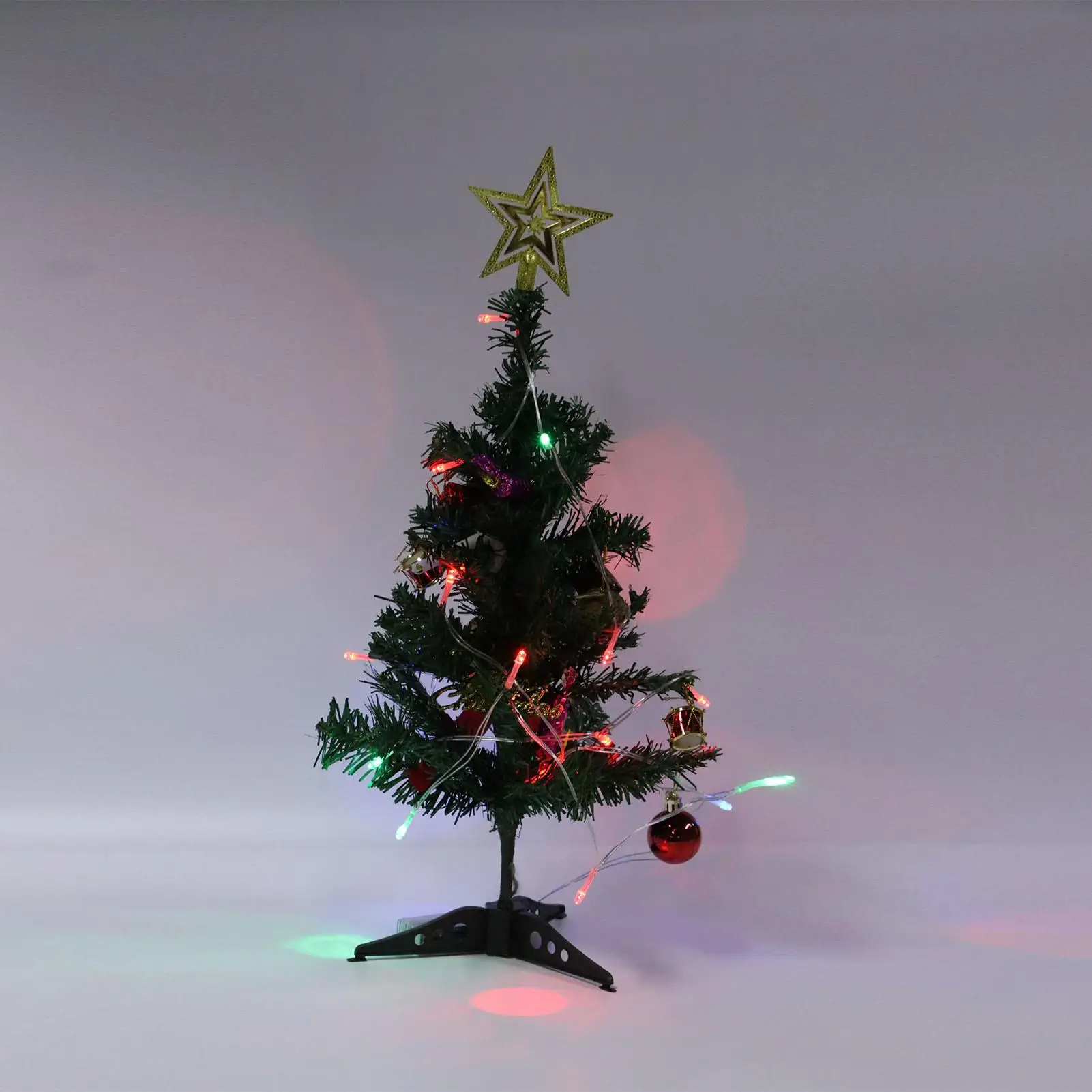 19.7 Inch Mini Tabletop Christmas Tree with LED Lights - Perfect for office Holiday Decor