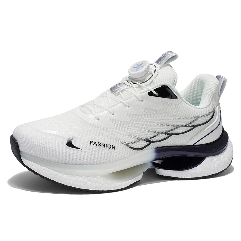 

Youth Sports Shoes, Men's Spring Shoes, Breathable Rotating Button Running Shoes, Large Size Shock-Absorbing Casual Shoes, Men's