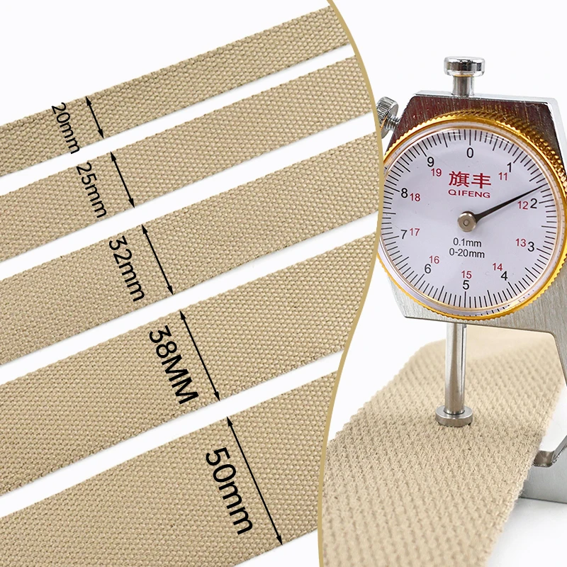 8M 20/25/32/38mm 2mm Thick Webbing Tapes Polyester Cotton Canvas Bag Webbings Ribbon for Backpack Strap Belt Band Garment Craft