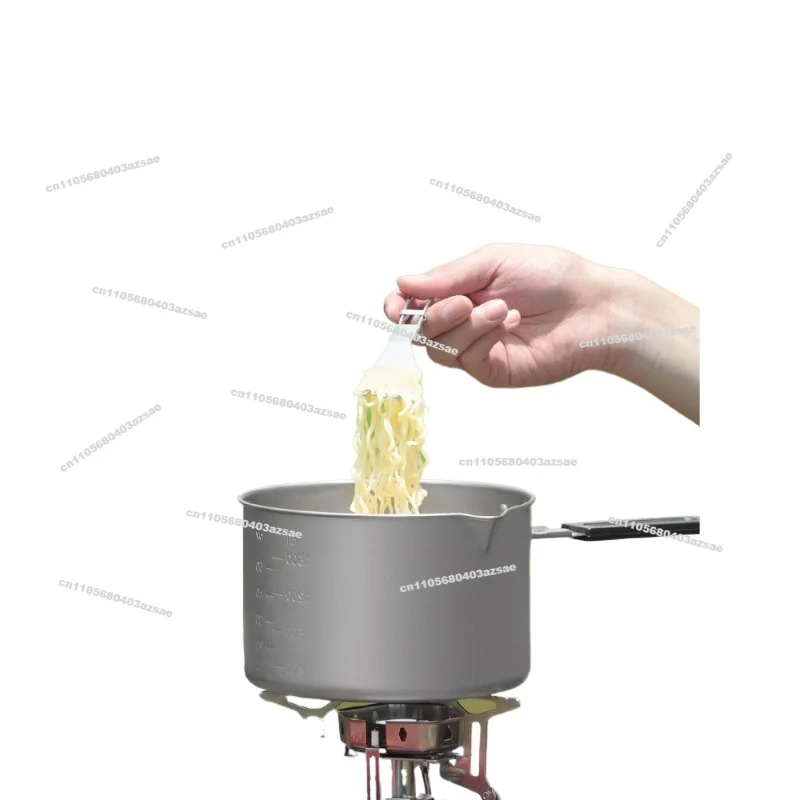 Pure Titanium Outdoor Pot Stove, Camping Equipment Supplies, Titanium Alloy Kettle, Outdoor Camping Tableware Portable Set Pot