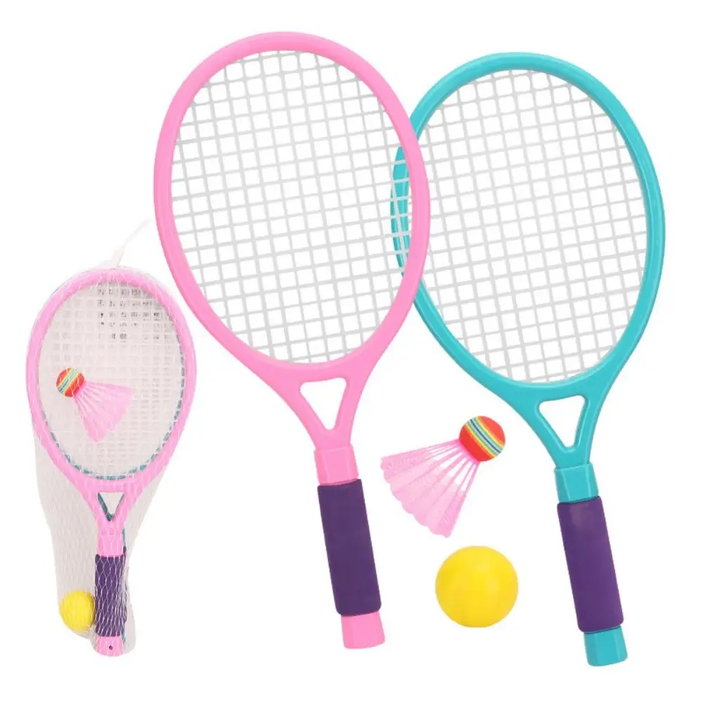 Comfortable Handle Badminton Rackets Set Anti-slip Tennis Balls Plastic Rackets With Ball Shuttlecocks Portable Tennis Play Set