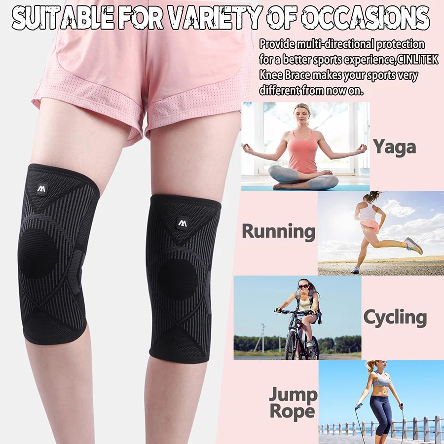 2 Pcs Knee Supports Pad for Women Gym Running Sports Blue Pink Beautiful Protective Gear Prevention Mitigation Knee Harm