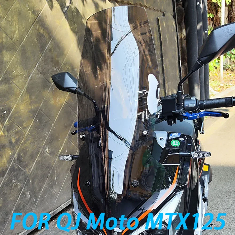 For QJ Moto MTX125 125MTX MTX 125 Motorcycle Front Windscreen Increase Height Front Windshield Screen Deflector Accessories