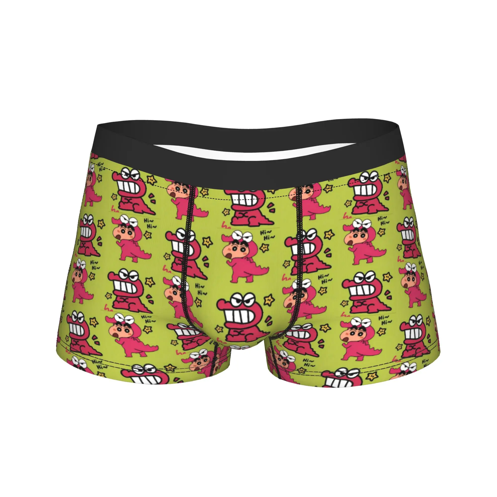

Crayon Shin-chans Dinosaur Underwear Breathable Underpants Custom Shorts Briefs For Males 3D Pouch Large Size Trunk
