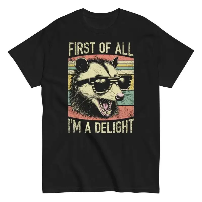 Possum Funny I'M Delight Cotton T Shirt Opossum Meme Top
