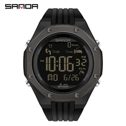 Fashion Sanda Top Arrival Step Calorie Testing Silicone Strap Electronic Movement Multi Function Luminous Waterproof Sport Watch