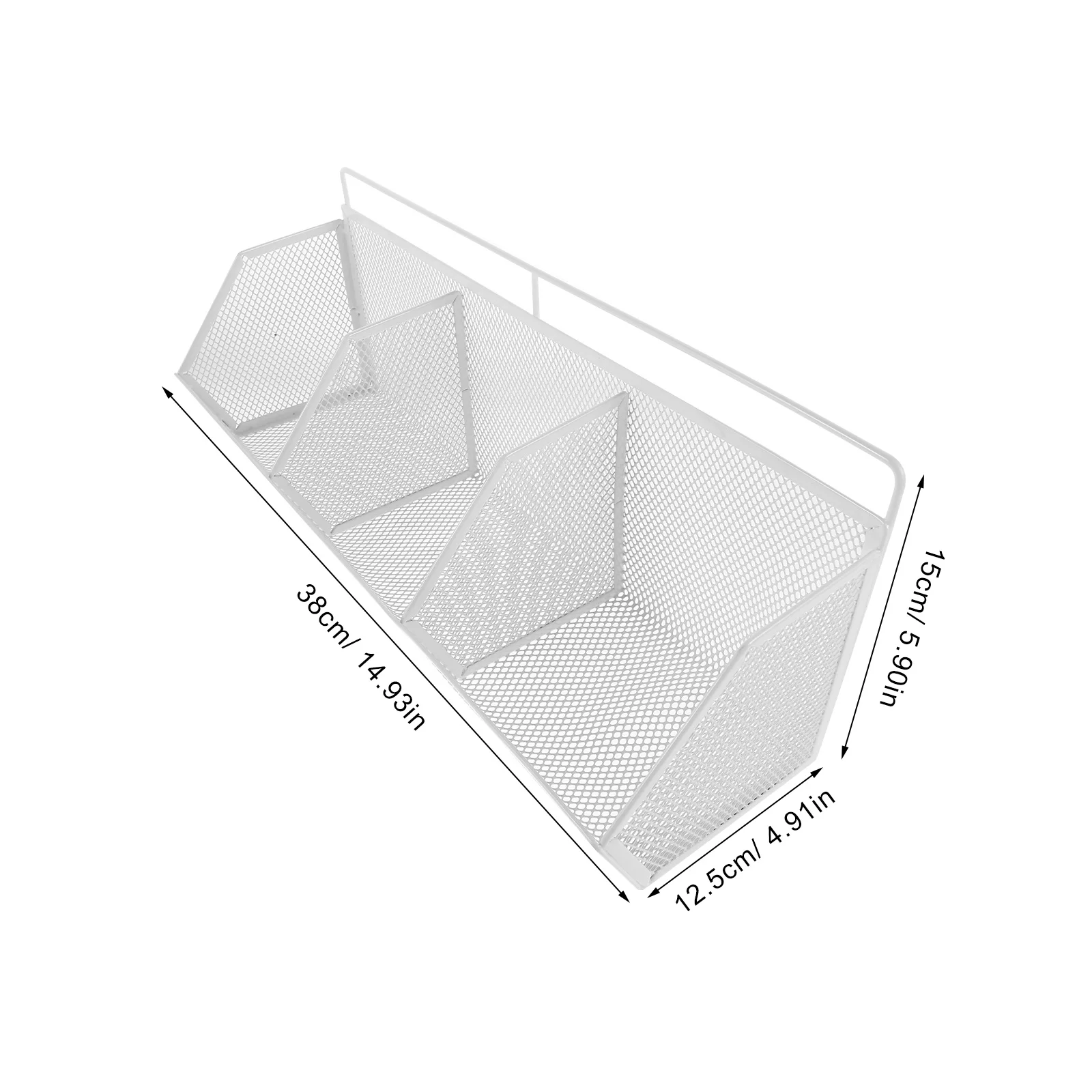 3-Compartment Iron Wire Mesh Document Organizer Box White Desktop File Storage Holder Office Desk Organizer Rack Vertical