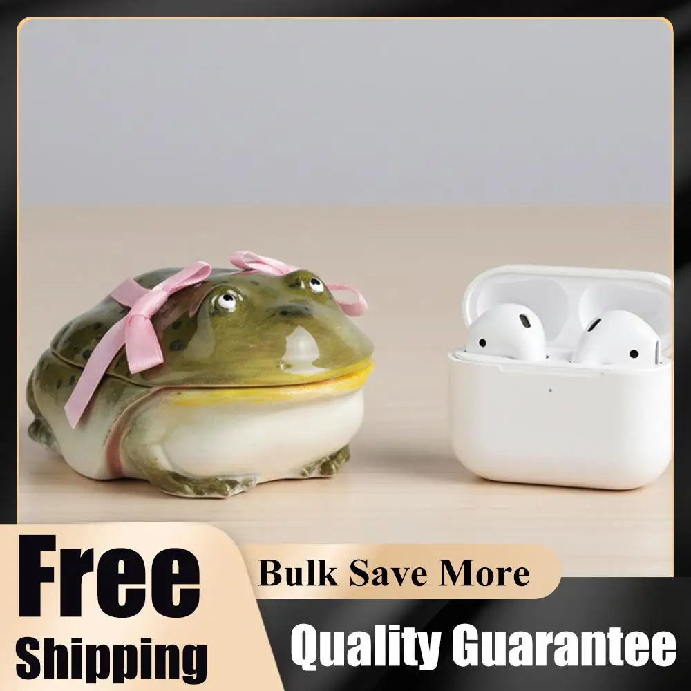 

Креативный чехол для наушников ручной работы Ugly Frog для Airpod 4/Pro 2/Pro 3, розовый бант с короной, милый забавный защитный чехол для наушников, подарок