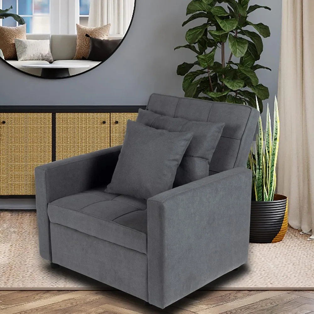 Polar Aurora Slaapbank Stoel 3-In-1 Cabriolet, Ligstoel Slaper, Enkele Fauteuil Voor Kleine Ruimte Met Verstelbare Rugleuning