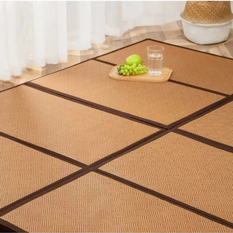 Folding Japanese Comfortable Tatami Mattress Mat Rectangle Large Foldable Floor Rattan Mat For Baby Sleeping Play Mat Flooring ﻿