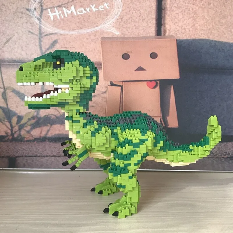 16088 16089 mundo animal antigo velociraptor monstro modelo 3d diy mini blocos de diamante tijolos brinquedo de construção para crianças sem caixa