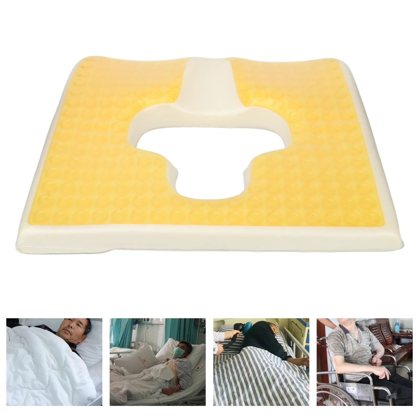 

Sore Bedsore Pad Yellow Fiber Triangular Slope Design T Shaped Nursing Bed Sore Cushion for Elderly