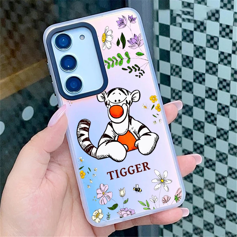 Disney Winnie the Pooh For Samsung Galaxy S24 S23 S22 S21 S20 FE Ultra Plus S10 Lite 5G Luxury laser phone case