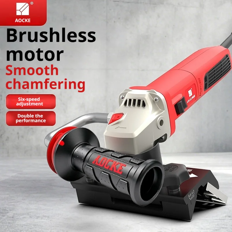 AOCKE ECS1880 Straight Edge Chamfering Machine 1800W Brushless Metal Beveler C1‑C8 45° Deburring Tool for Steel Stainless Steel