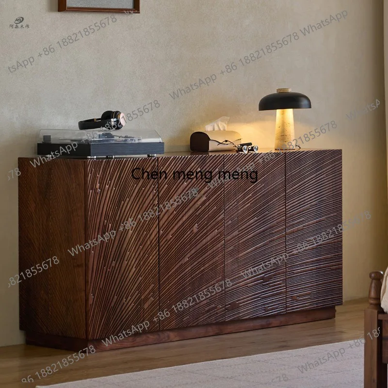 Solid wood chest, carved dining edge, bedroom storage locker