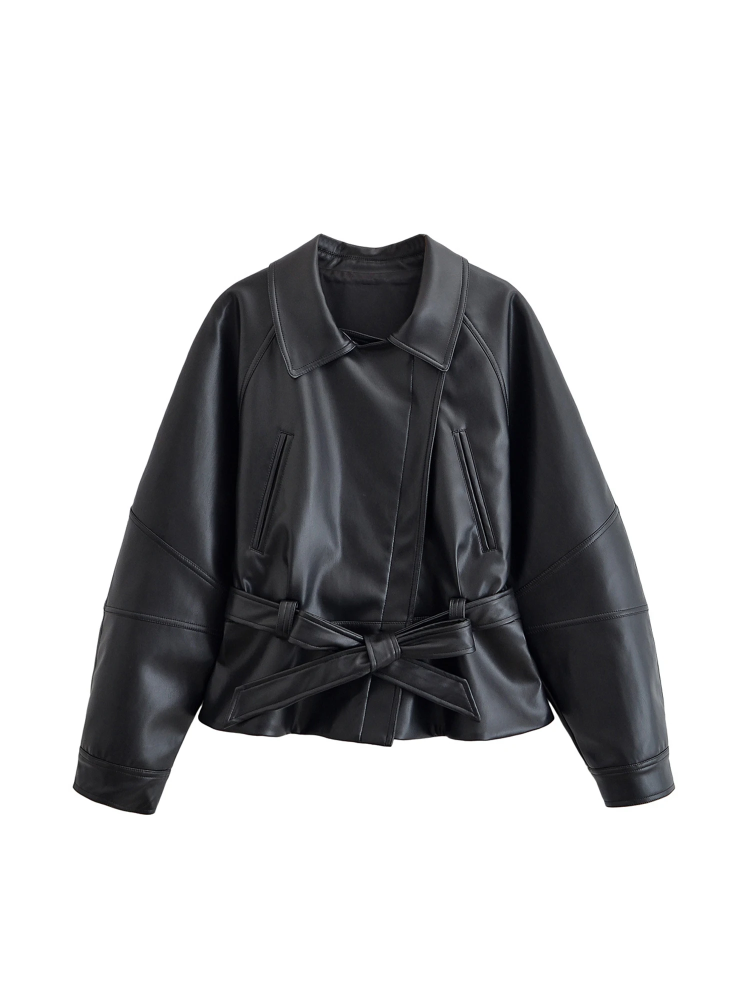 

Женская черная готическая кожаная укороченная куртка, пальто, винтажная уличная одежда, мотоциклетная осенняя куртка-мустанг 2000-х годов, зимняя верхняя одежда в стиле эмо