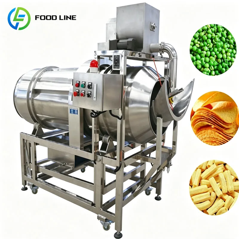 Seasoning Tumbler Machine Commercial Snack Food Flavoring Potato Chips Nuts Popcorn Mixer Customized