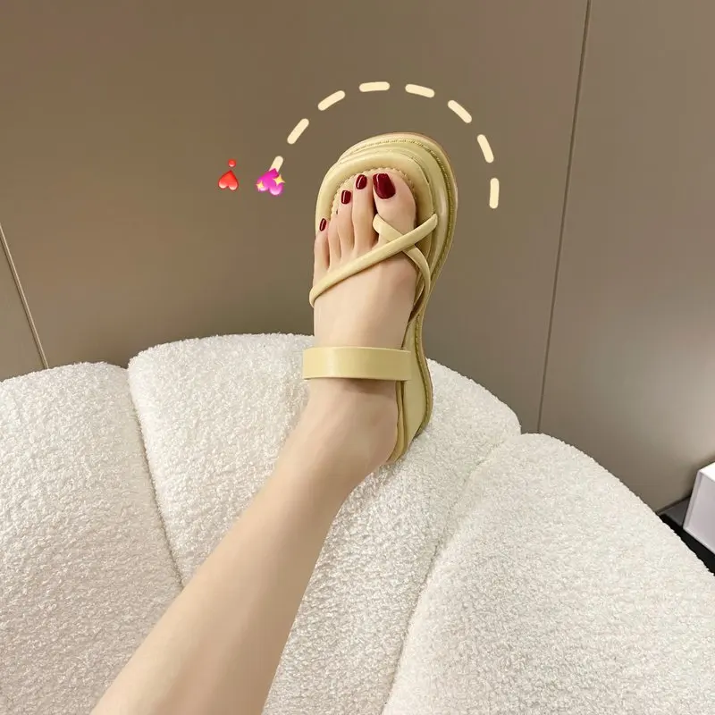 New Fashion Slippers Women Platform Sandals High Wedge Heels Summer Shoes Beach Flip Flops Solid Slides 2022 Slides