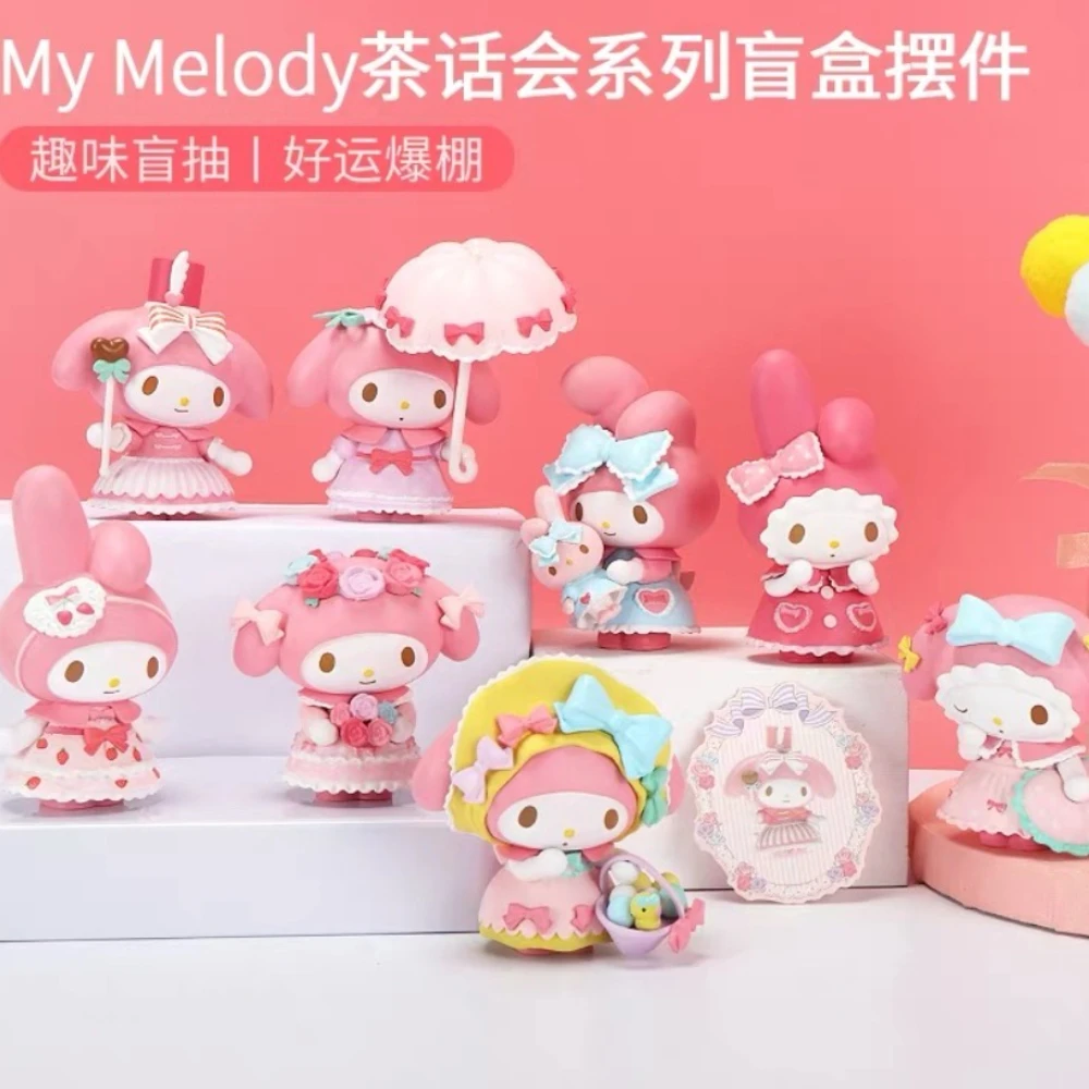 

Sanrio My Melody Tea Party Blind Box Cute Small And Exquisite Ornament Delicate Figure Doll Desktop Decoration Girl Gift