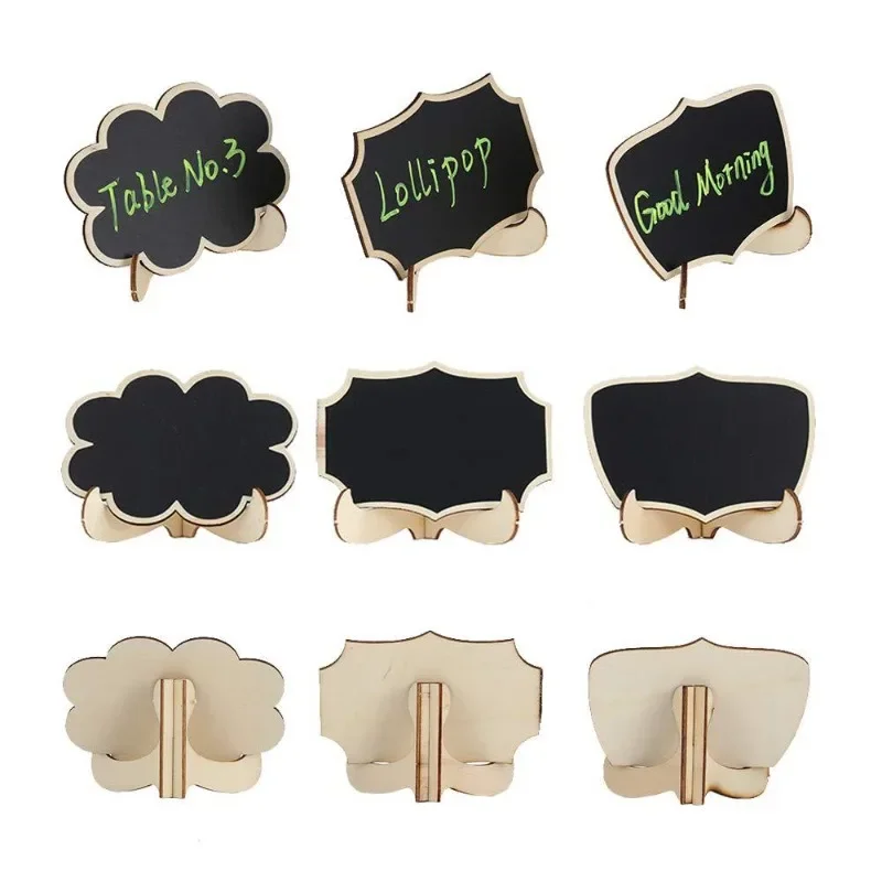 10pcs Small Blackboard Exhibition Mini Drawing Board Ornament Home Decor Craft Message Board Woodiness Desktop Display Board