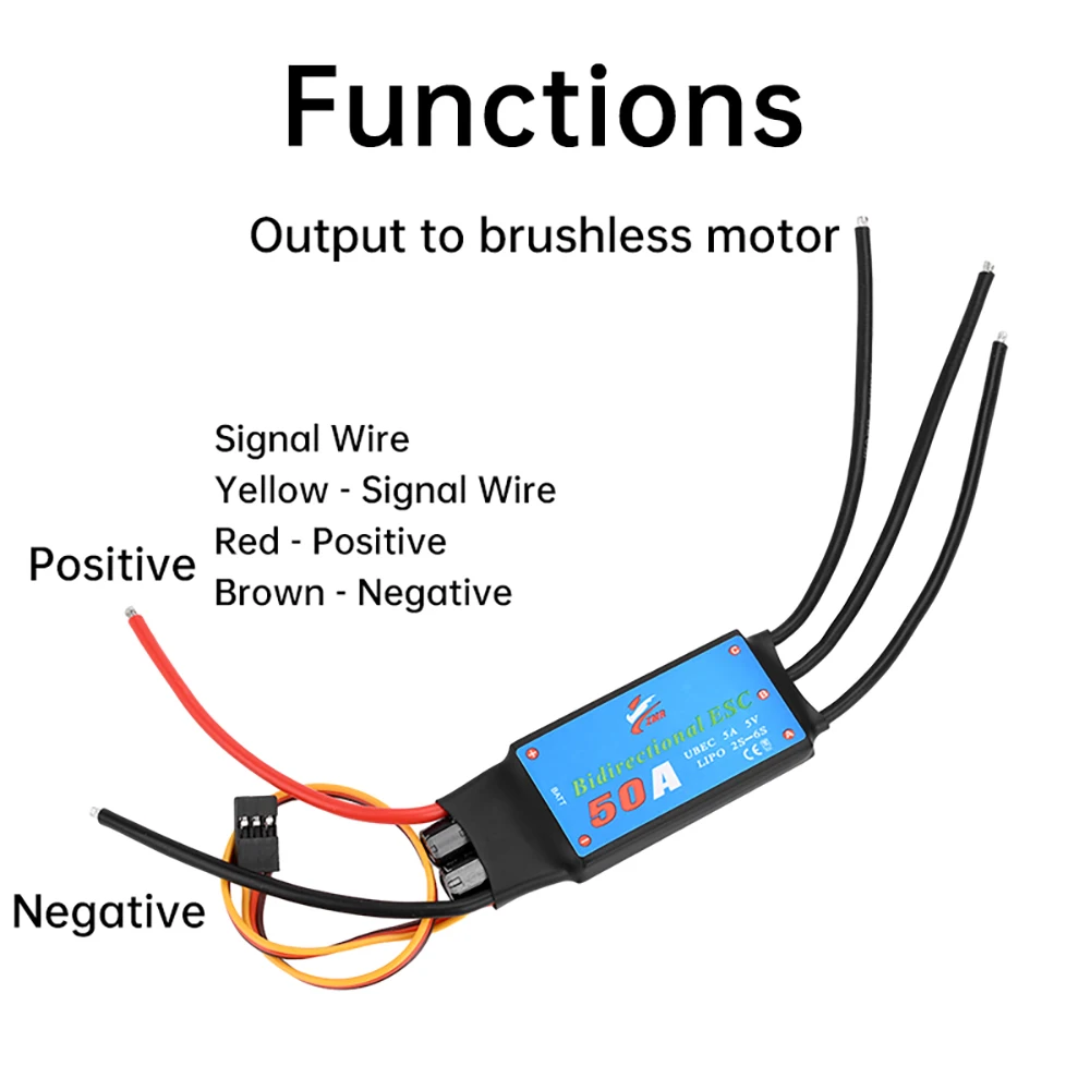 DC5V 20A/30A/40A/50A Brushless Motor Electronic Speed Controller Bidirectional Brushless ESC BLDC Drive Controller Motor Control