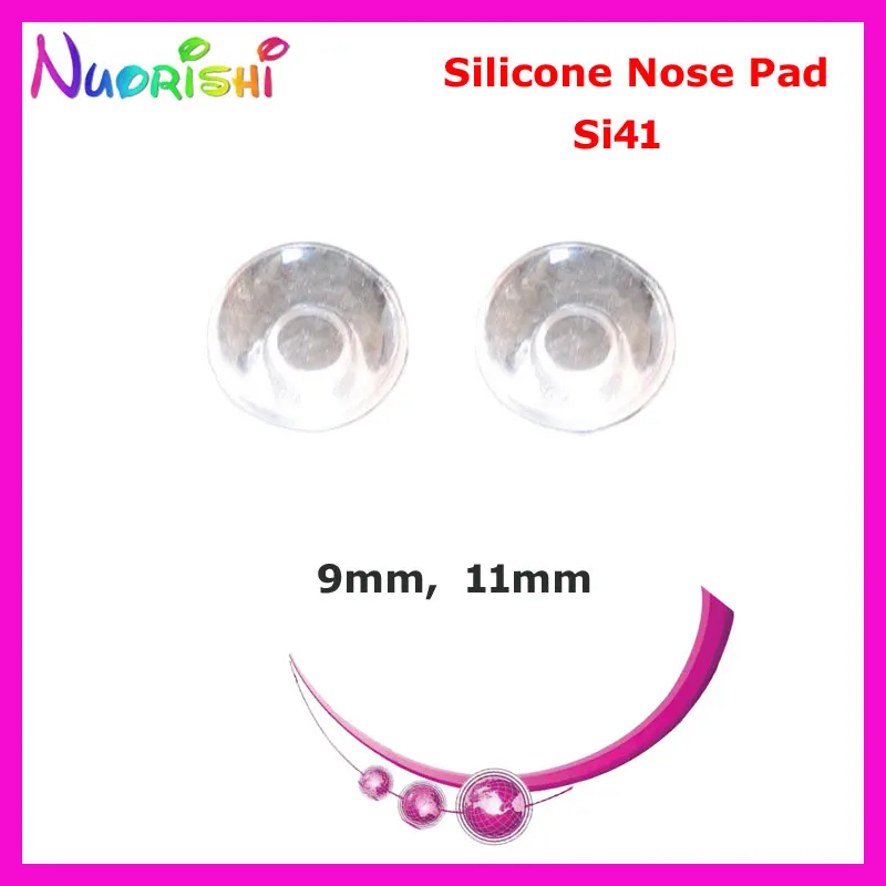 100/500/2000pcs Si41 Round Shape Push In Silicone Nose Pads 9mm 11mm Eyeglass Eyewear Glasses Accessories Free Shipping