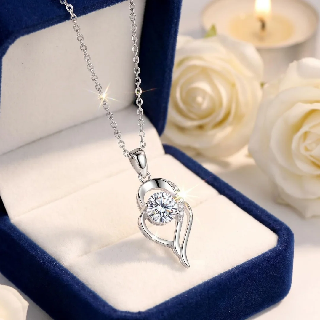 925 Sterling Silver Necklace Pendant Heart for Women Wedding Jewelry Engagement Fashion Party Classics High Quality Gifts