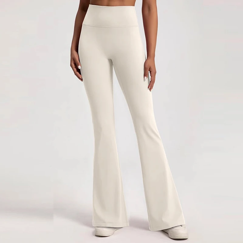 2026 Women's High-Waisted Flared Pants with Elastic Waist Cinching Hip-Lifting for Fitness Exercise Casual Outdoor Yoga Trousers