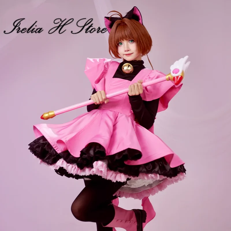 Irelia H Store Card Captor Sakura Cosplay Costume Black Cat Dress female THE THUNDER set Anime dress women