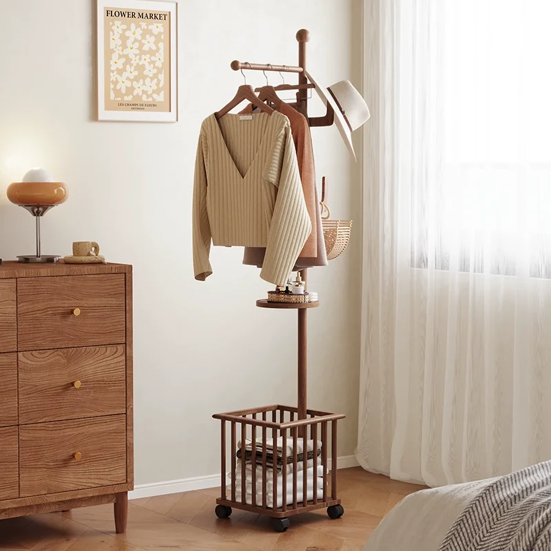 Floor-to-ceiling hangers, bedroom hangers hangers, porch puts clothes, corner removable clothes basket clothes rack