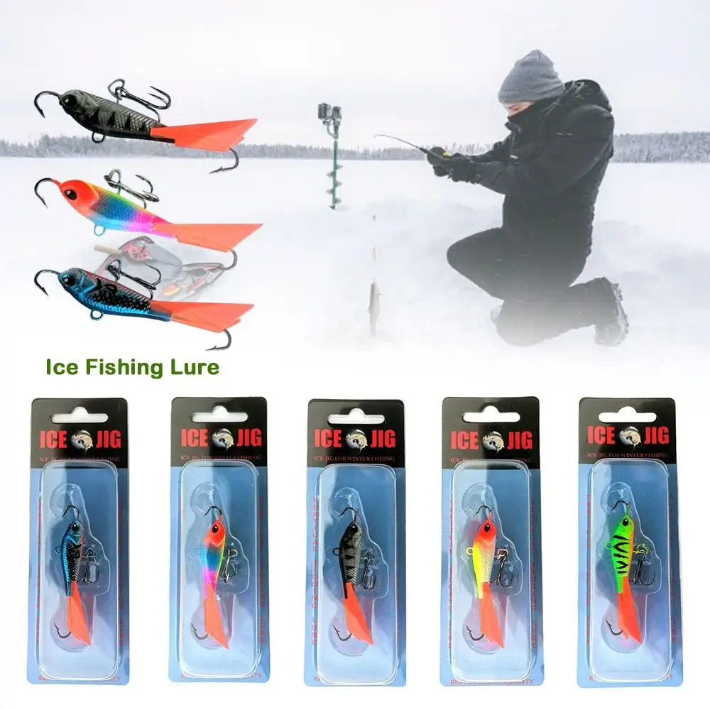 2024 63mm/15g Winter Ice Fishing Lure Artificial AD-Sharp Spoon Metal Lures Walleye Jigging Lead Hard Hook High Quality