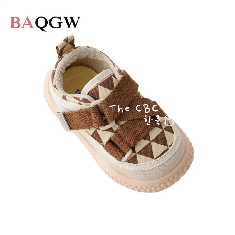 

Autumn Children Sneakers Interwoven Straps Design Girls Canvas Shoes Lattice Boy Casual Shoes Baby Soft Plaid Bright Color Shoes