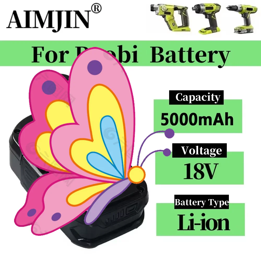 

For ryobi 18V Li-ion Battery 5000mAh 18V Rechargeable Battery For Ryobi P108 P107 P105 P104 P103 P102 Tools Battery
