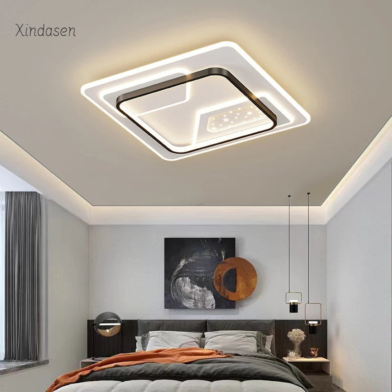 Modern Led Ceiling Light Square Chandelier For Bedroom Living Room Dining Study Kitchen Ceiling Lamp Dimmable люстра потолочная