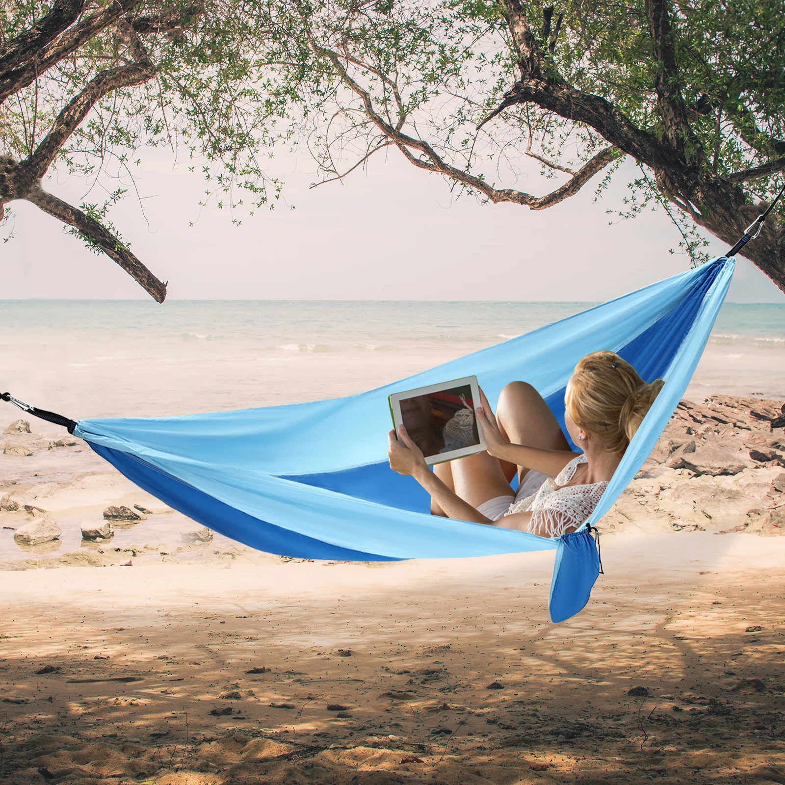 

Camping Hammock, Double & Single Portable Hammock for Backpacking and Travel, Garden Home Travel Camping Swing Chair/Bed