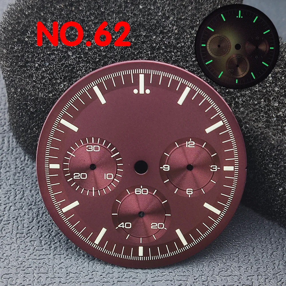 32.5mm speed timing code dial suitable for VK63 movement green luminous watch replacement accessories suitable for 40mm case