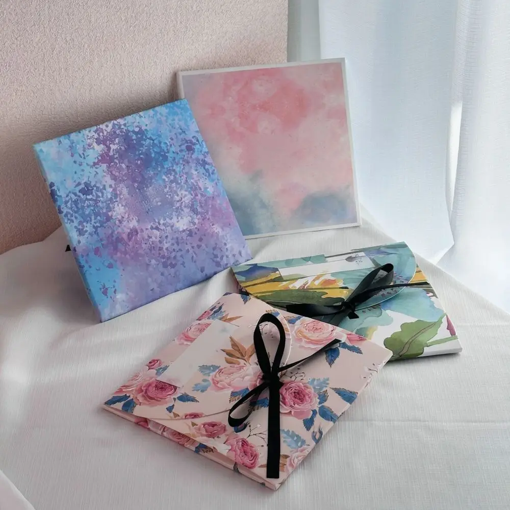 Decorative Envelope Style Case For Silk Handkerchief Shirt Underwear Packaging Paper Gift Box Elegant Fashion Accessory Holder